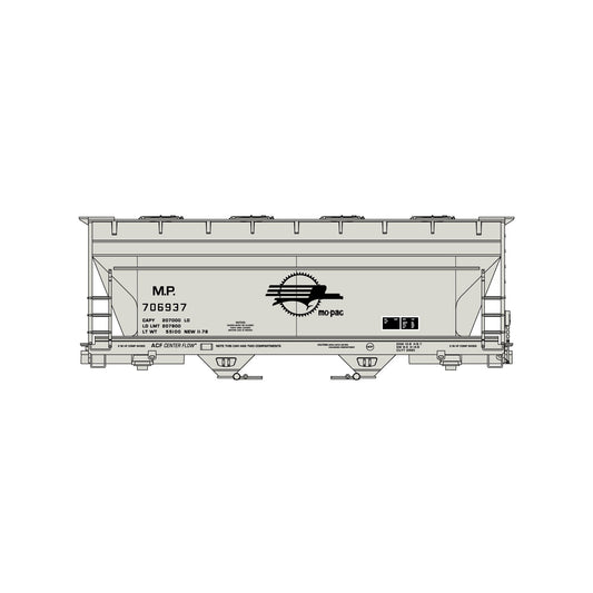 Accurail 2215 HO 2-Bay ACF Covered Hopper Kit, Missouri Pacific #706937