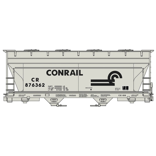 Accurail 2223 HO 2-Bay ACF Covered Hopper Kit, Conrail #876362