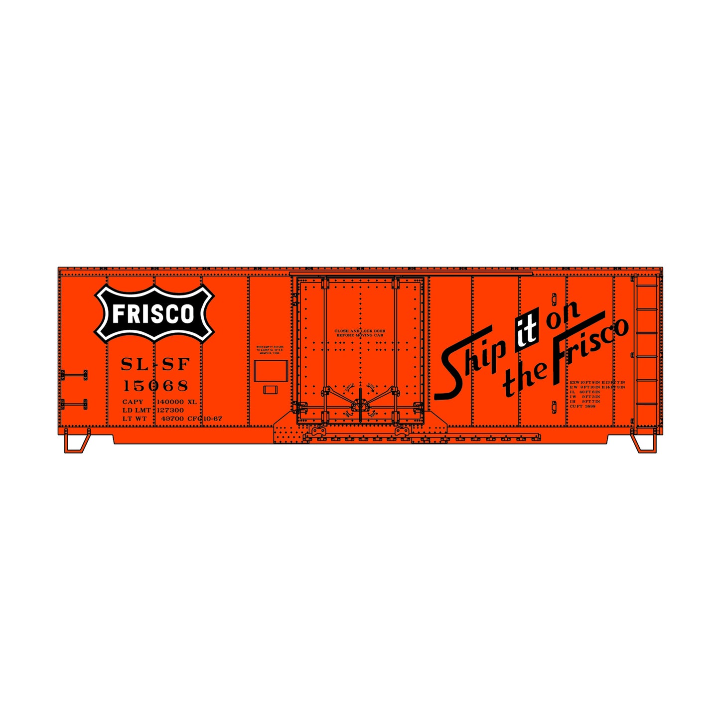 Accurail 3138 HO 40' Plug Door Insulated Steel Box Car Kit, Frisco #15068