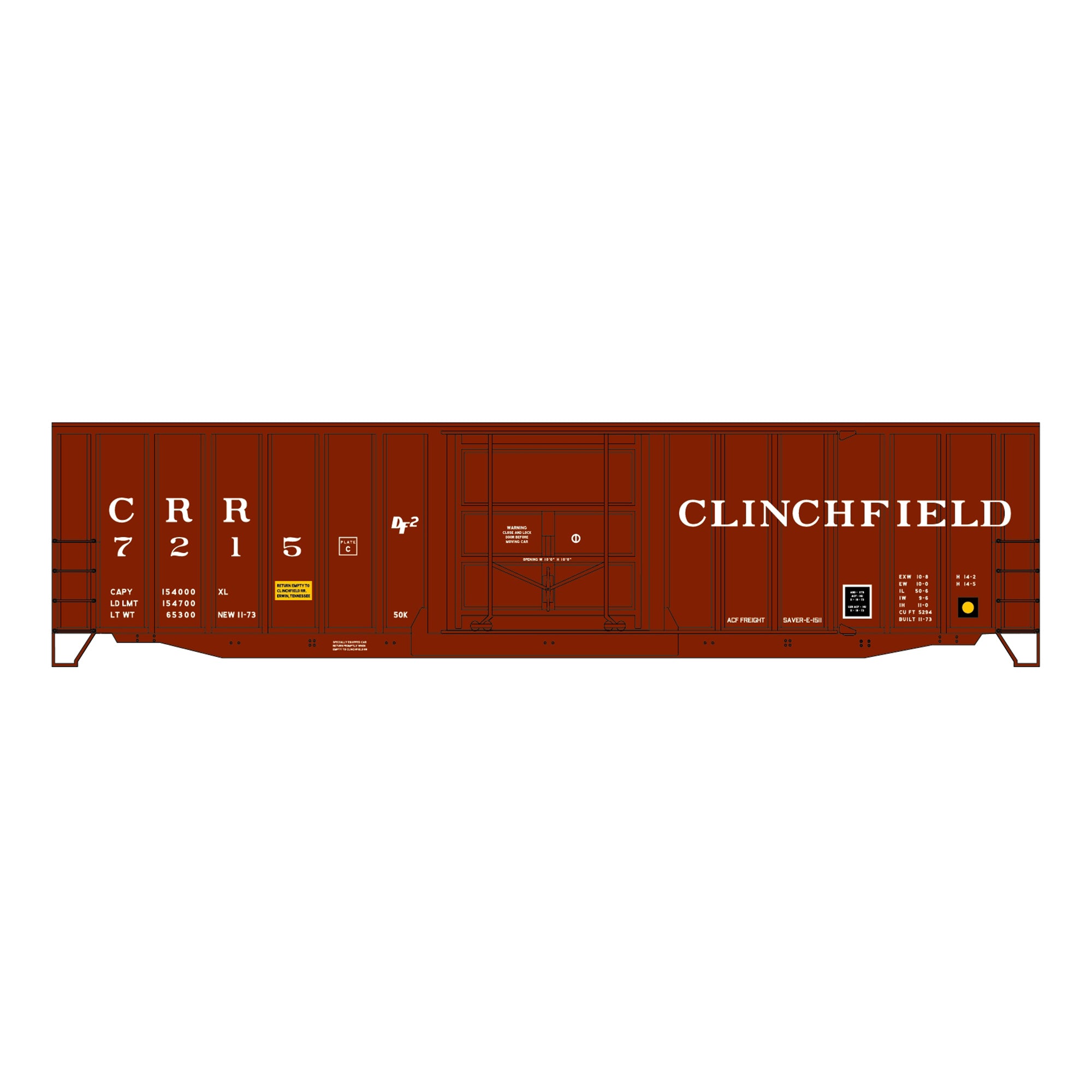 Accurail 5664 HO 50' Exterior Post Welded Steel Box Car Kit, Clinchfie ...