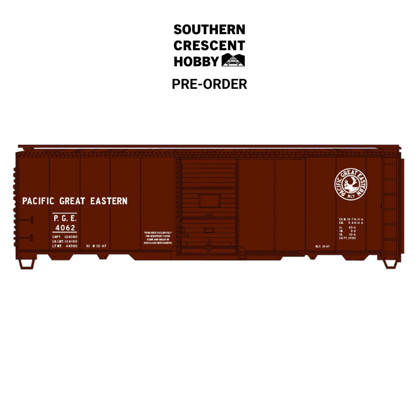 [PREORDER] Accurail 81933 HO 40' Riveted Steel Box Car Kit, Pacific Great Eastern #4062 Limited Run