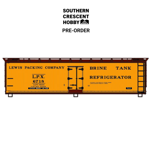 [PREORDER] Accurail 81942 HO 40' Meat Packers Wood Reefer Kit, Lewis Packing Company #6718