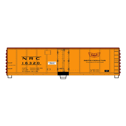 Accurail 8327 HO 40' Hinged Door Steel Reefer Kit, Gulf Mobile & Ohio #16320
