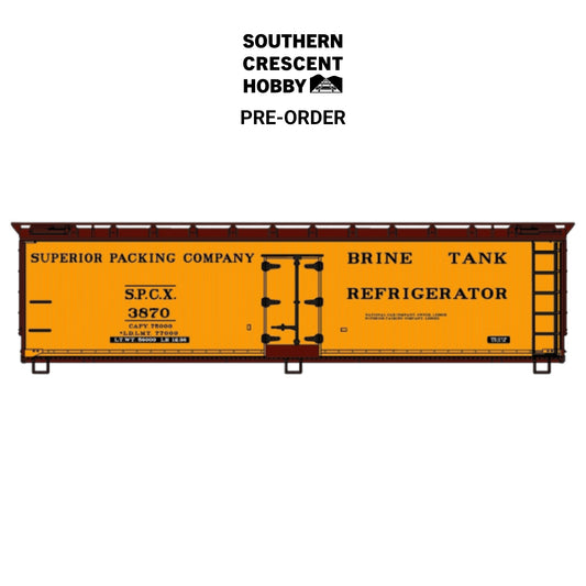 [PREORDER] Accurail 81941 HO 40' Meat Packers Wood Reefer Kit, Superior Packing Company #3870
