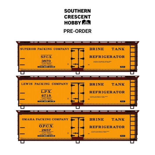 [PREORDER] Accurail 8194 HO 40' Meat Packers Wood Reefer Kit 3-Pack