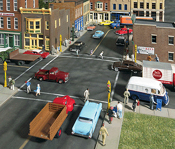 Walthers Cornerstone 933-3194 HO Asphalt Street System Kit - Complete Intersection Set