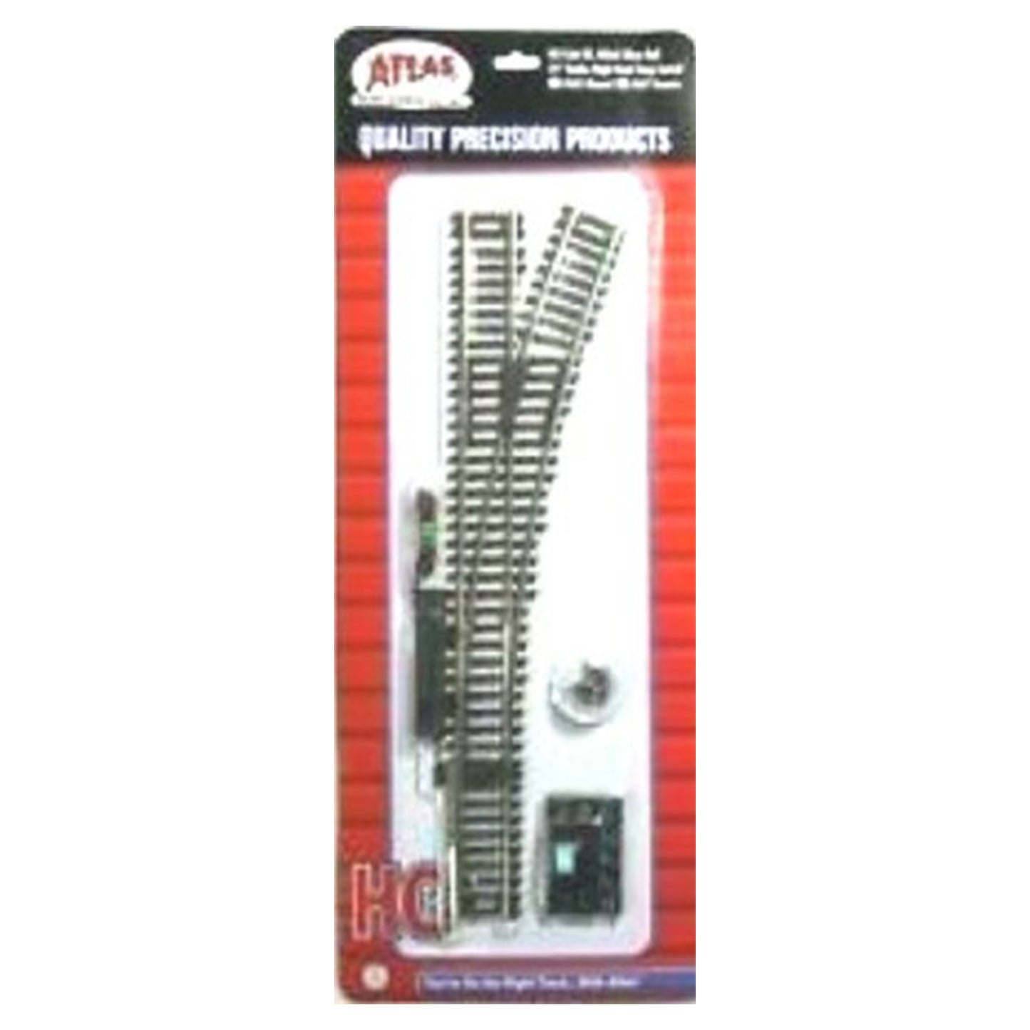 Atlas HO 547 Snap-Track 22" Radius Right Remote Snap-Switch, Code 83 Nickel Silver