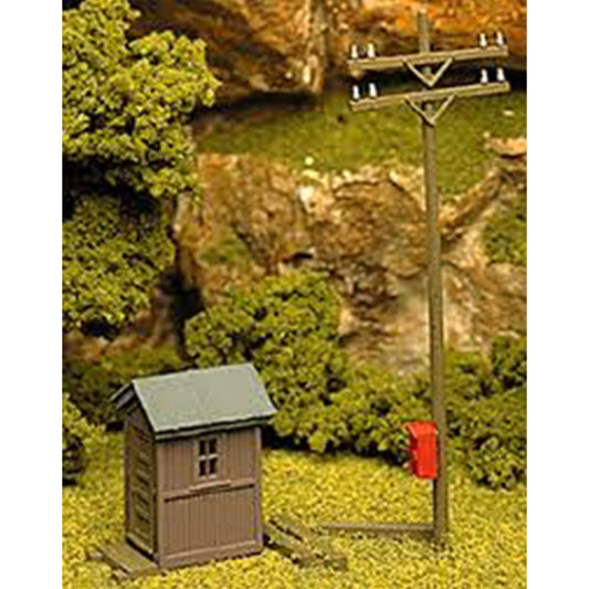 Atlas 705 HO Telephone Shanty & Pole Kit