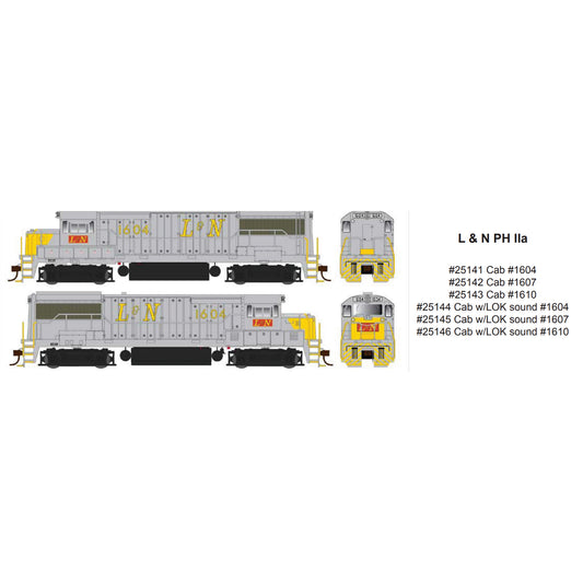 Bowser Executive 25145 HO U25B Louisville & Nashville PH IIa #1607, DCC LokSound V5