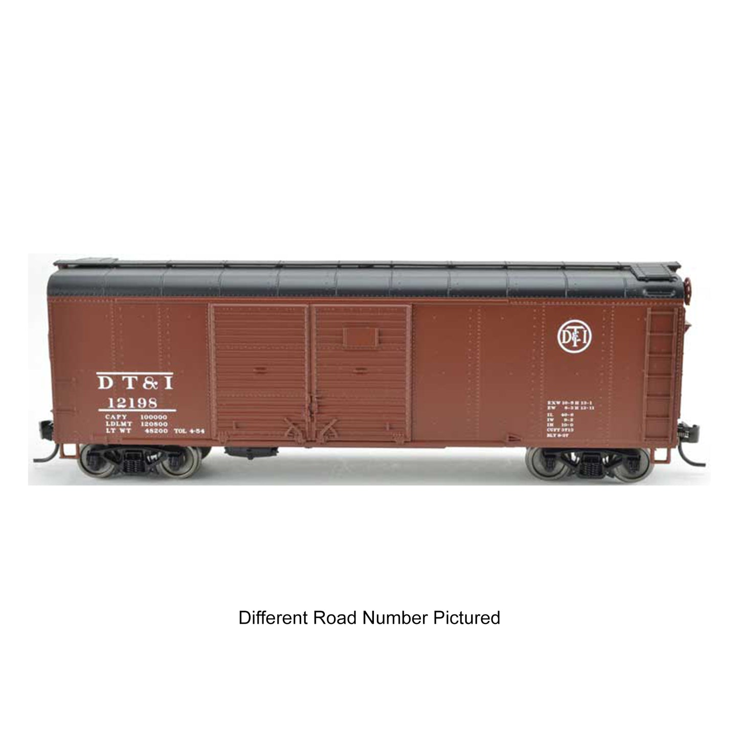 Bowser 43309 HO X31 4-Door Round Flush Roof Box Car, Detroit Toledo & Ironton #12243