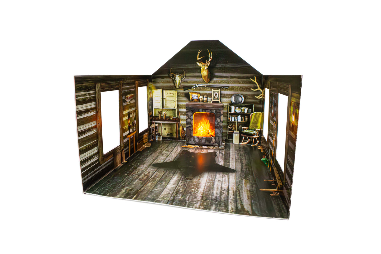 Woodland Scenics Landmark Structures BR5071 HO Cozy Cabin - Assembled w/ LED Lighting