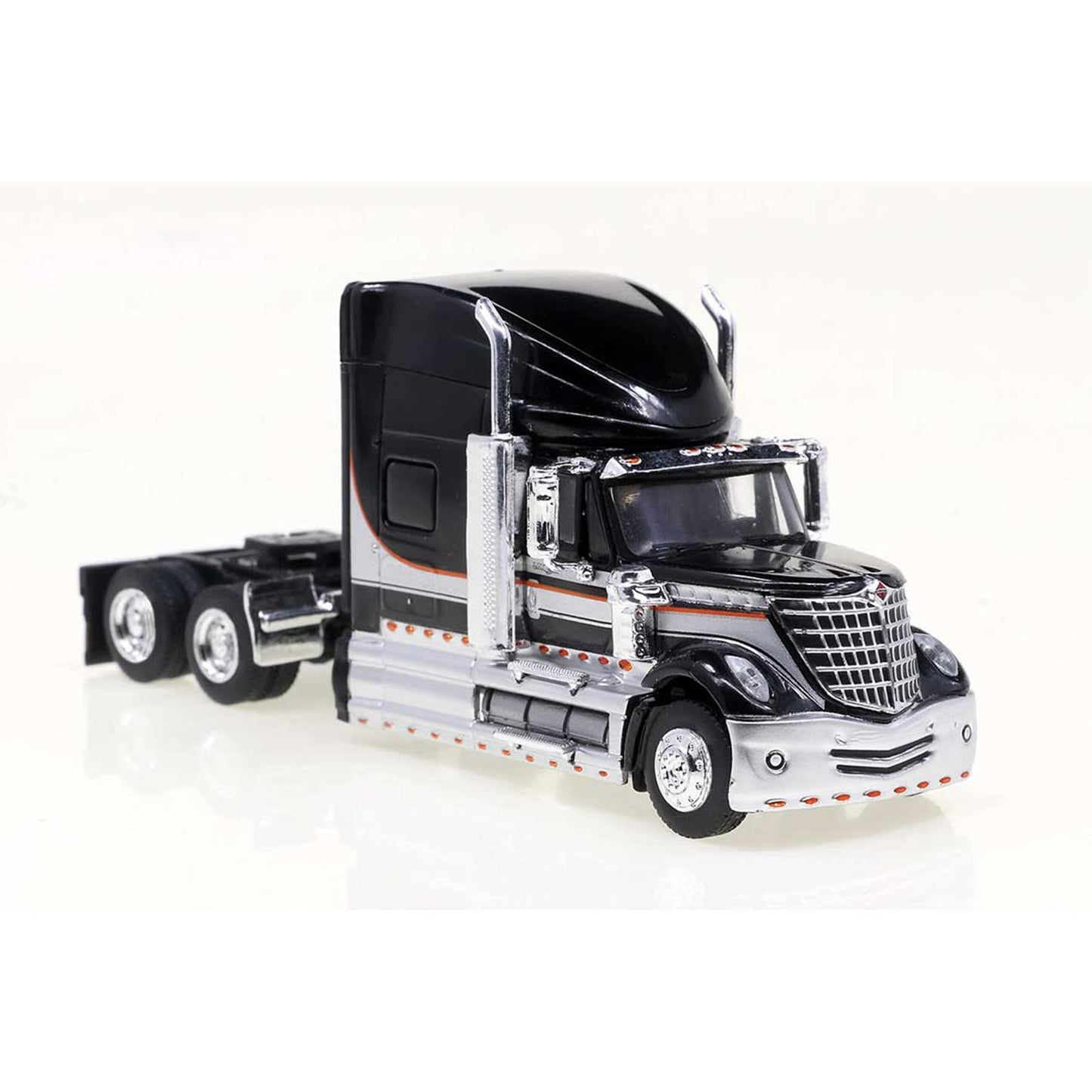 Brekina 85825 HO 2010 International Lonestar Semi Tractor w/Sleeper Cab, Black/Silver