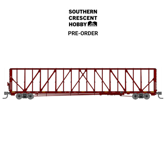 [PREORDER] Jackson Railcar 601001 N 73' Centerbeam Flatcar, Arkansas-Oklahoma Railroad (AOK) 21258