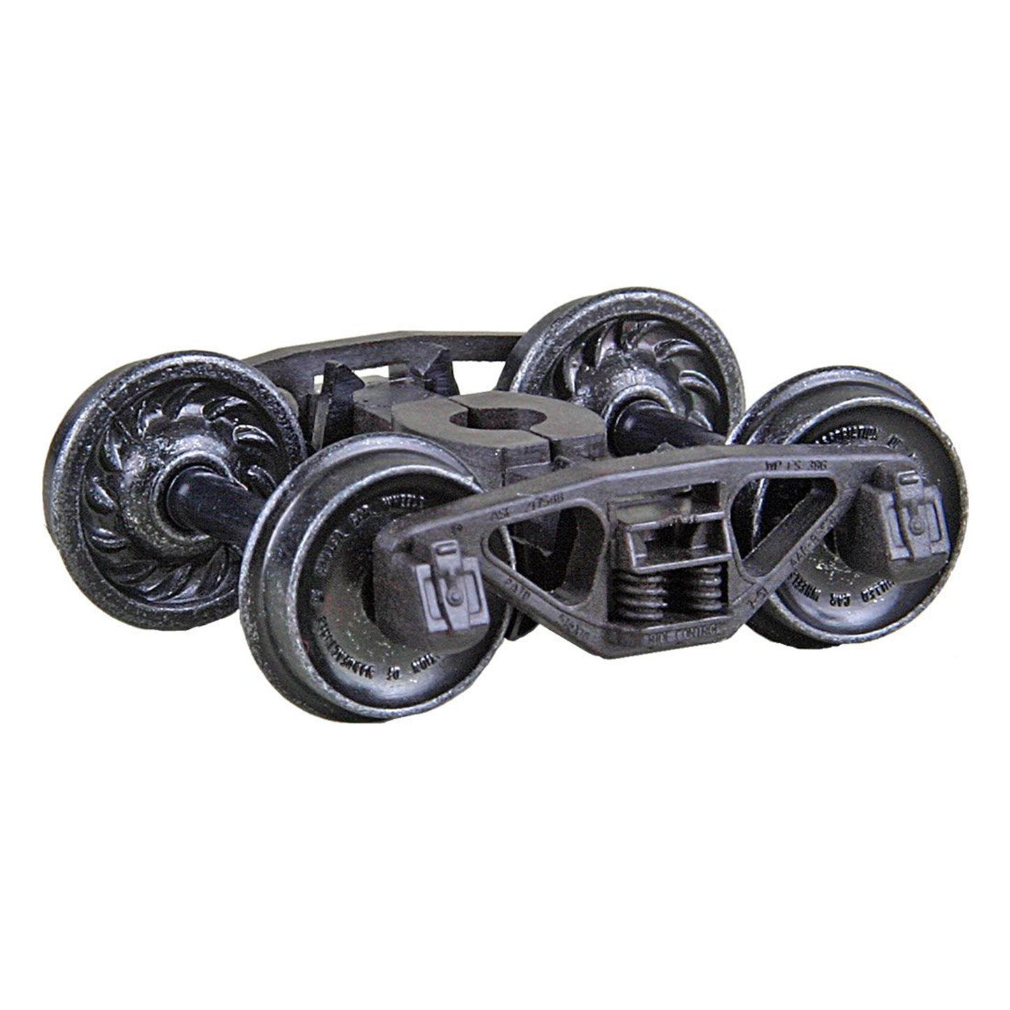 Kadee #1563 HO A.S.F.® A-3 Ride Control® 50-Ton Self Centering Trucks with 33" Ribbed Back Code 88 Semi-Scale Wheels - HGC, 1 Pair