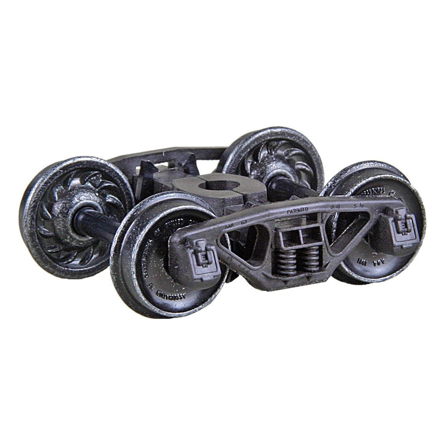 Kadee #1565 HO Bettendorf 50-Ton Self Centering Trucks with 33" Ribbed Back Code 88 Semi-Scale Wheels - HGC, 1 Pair