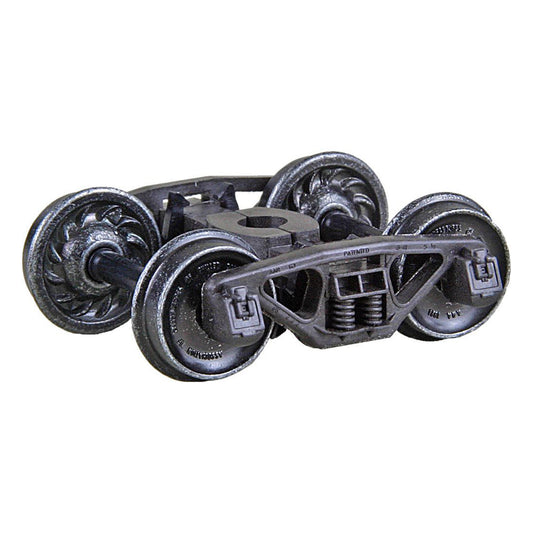 Kadee #1565 HO Bettendorf 50-Ton Self Centering Trucks with 33" Ribbed Back Code 88 Semi-Scale Wheels - HGC, 1 Pair