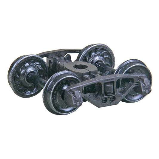 Kadee #1567 HO National type B-1 50-Ton Self Centering Trucks with 33" Ribbed Back Code 88 Semi-Scale Wheels - HGC, 1 Pair