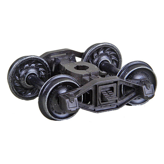 Kadee #1581 HO Bettendorf T-Section Self Centering Caboose Trucks with 33" Ribbed Back Code 88 Semi-Scale Wheels - HGC, 1 Pair