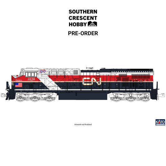 [PREORDER] Kato 176-2026 N GE ES44AC "GEVO", Canadian National #2026 America 250 "Air Force One" Scheme (DC Silent)