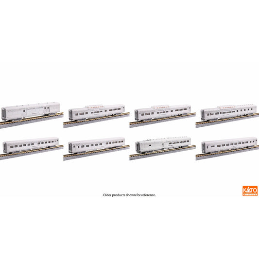 [PREORDER] Kato 106-059-1 N CB&Q California Zephyr 8-Car Add-On Set w/Pre-Installed Lighting