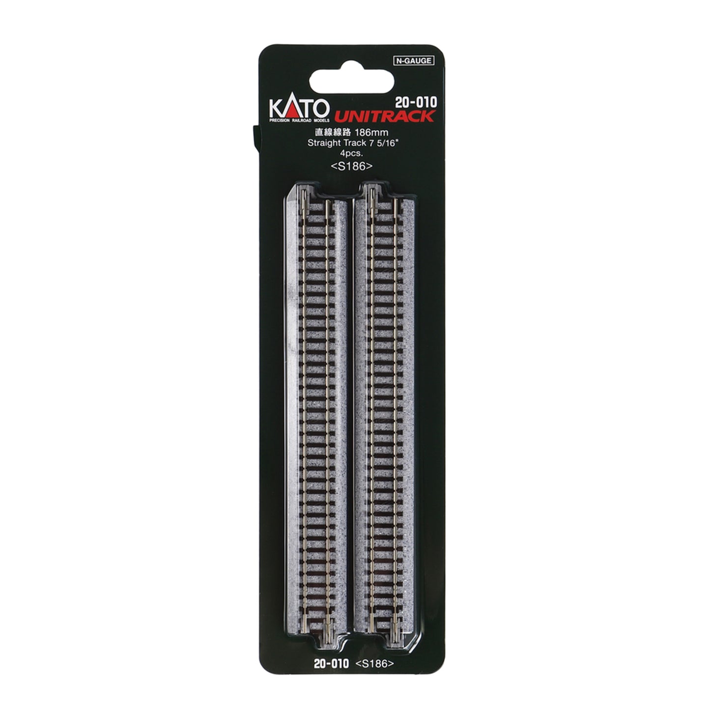 Kato 20-010 N Unitrack Straight Track 186mm (7-5/16"), 4pc