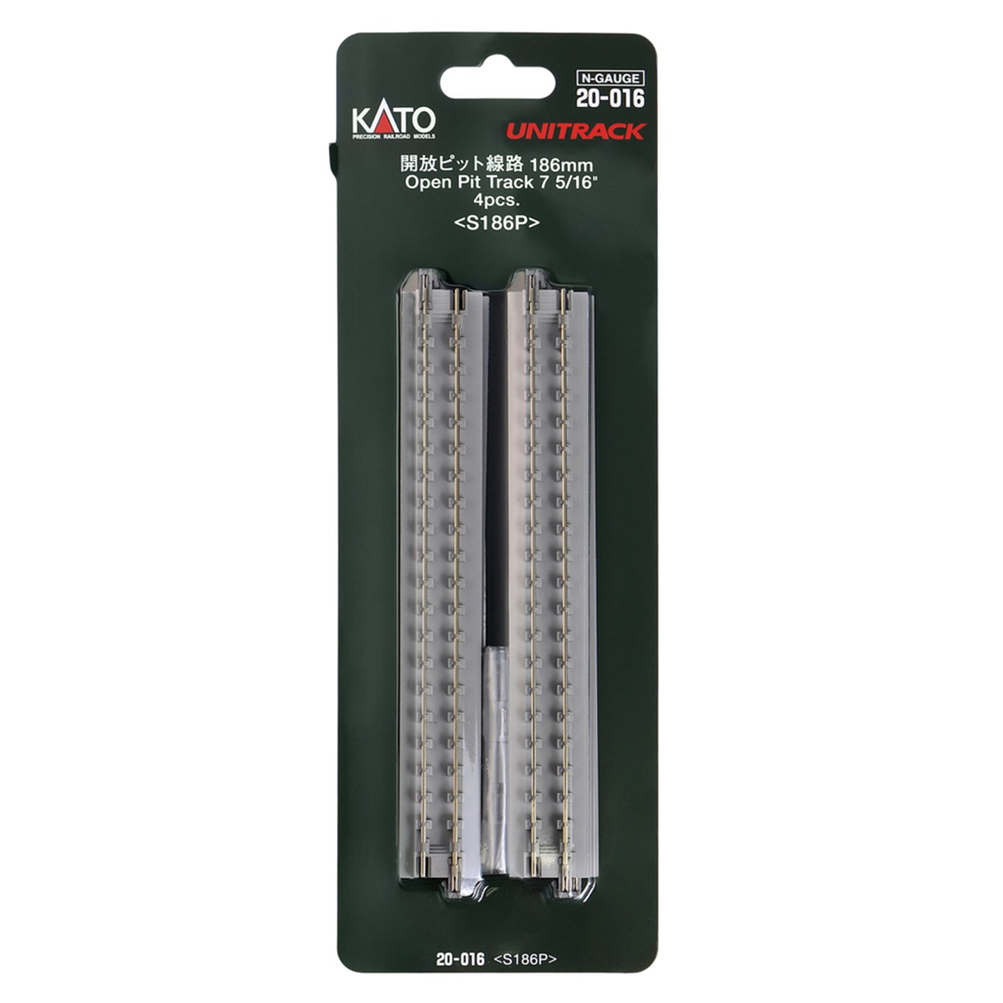 Kato N 20-016 Unitrack Open Pit Track 186mm (7-5/16") 4pc