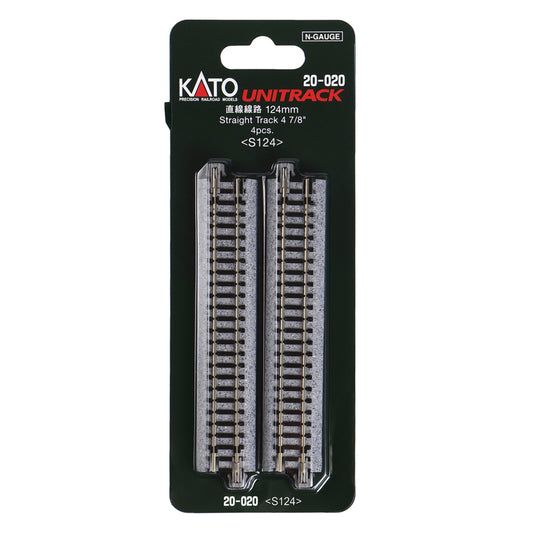 Kato N 20-020 Unitrack Straight Track 124mm (4-7/8"), 4pc