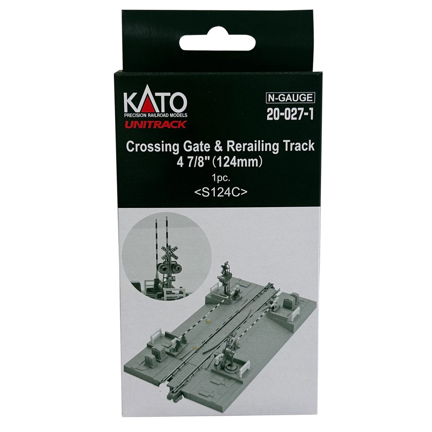 Kato N 20-027-1 Unitrack Crossing Gate & Rerailing Track 124mm (4-7/8")