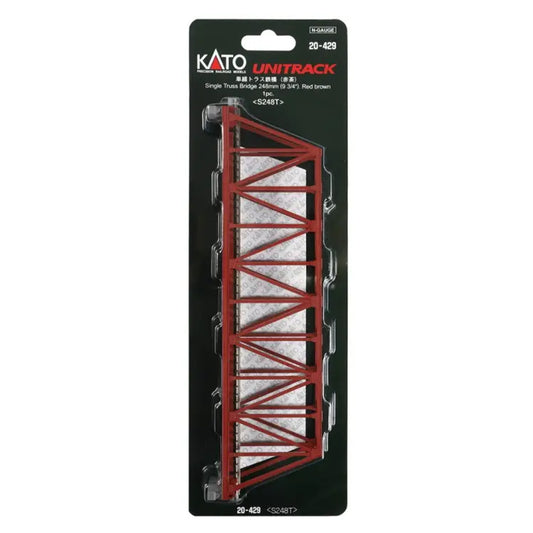 Kato 20-429 N Unitrack Single Truss Bridge Red Brown 248mm (9-3/4")