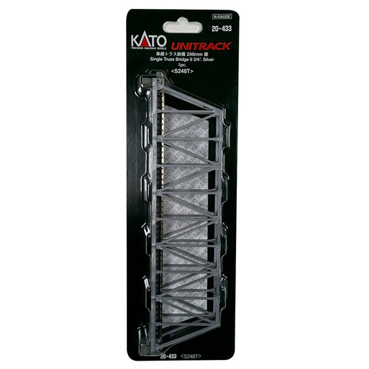 Kato N 20-433 Unitrack Single Truss Bridge Silver 248mm (9-3/4")