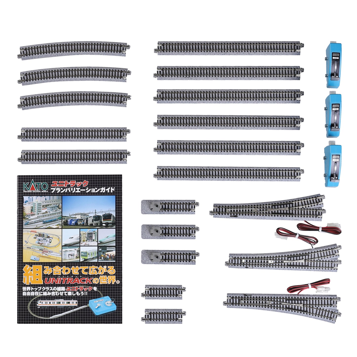 Kato N 20-862 Unitrack V3 Rail Yard Switching Track Set with Electric Turnouts