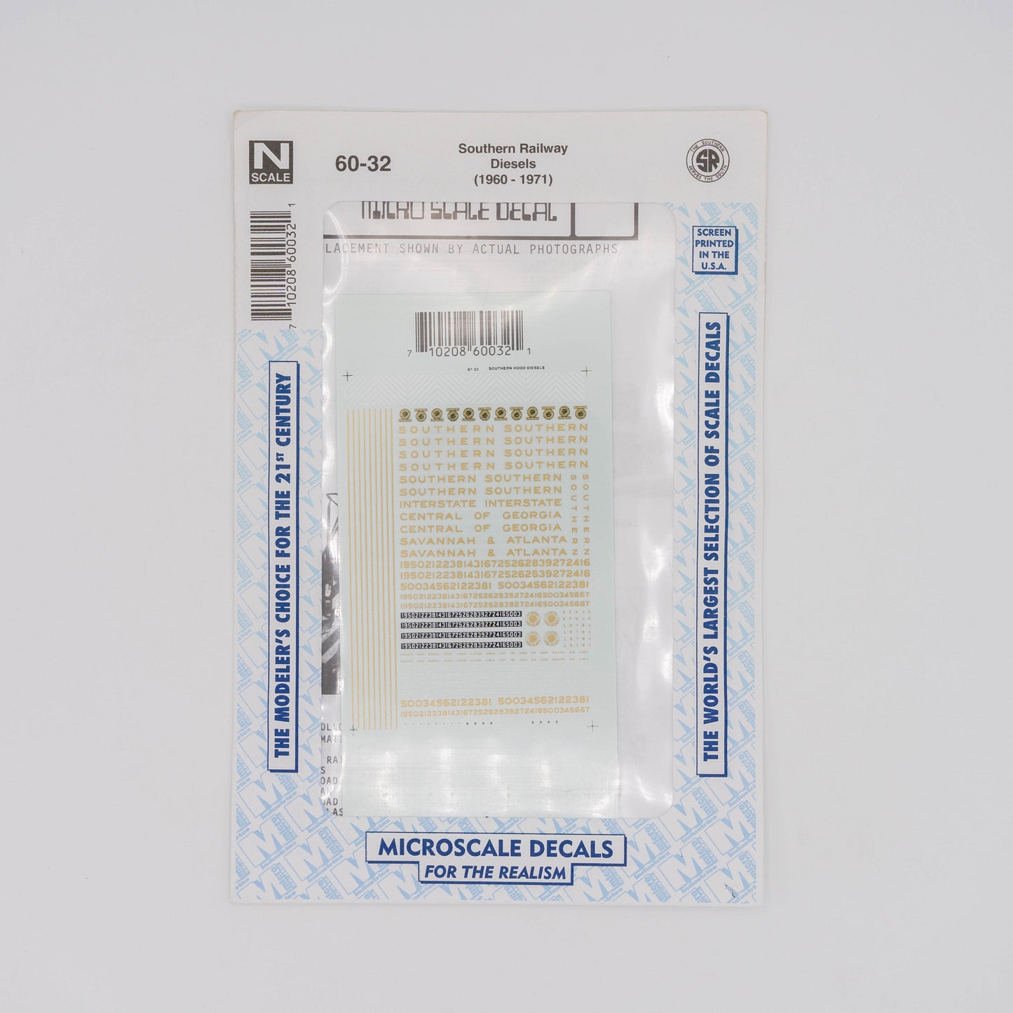 Microscale N 60-32 Southern Railway Decal, Diesels (1960-1971)