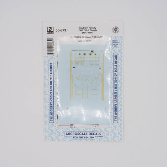 Microscale N 60-879 Southern Railway Decal, EMD F-Unit Diesels (1943-1960)