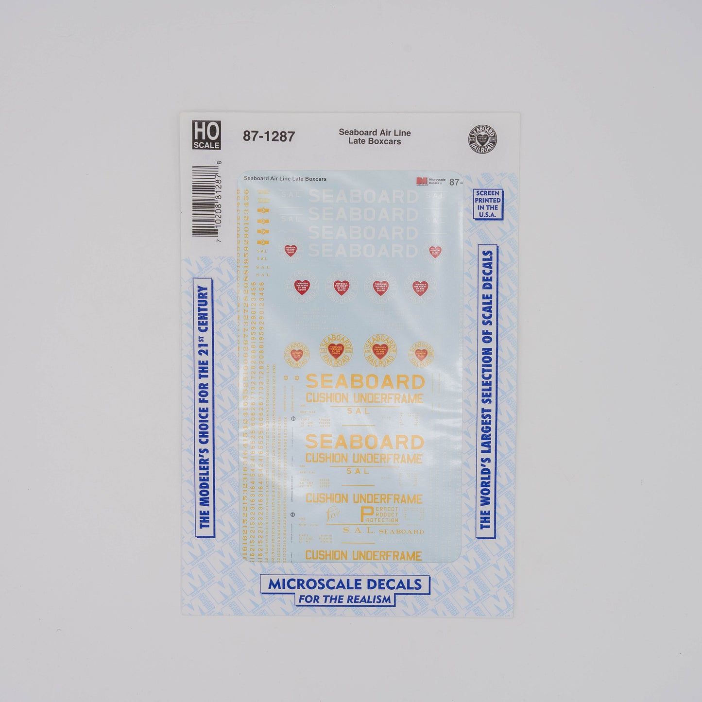 Microscale HO 87-1287 Seaboard Air Line Decal, Late Boxcars