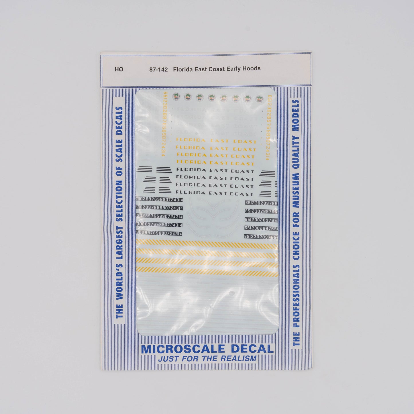 Microscale HO 87-142 Florida East Coast Decal, Early Hoods