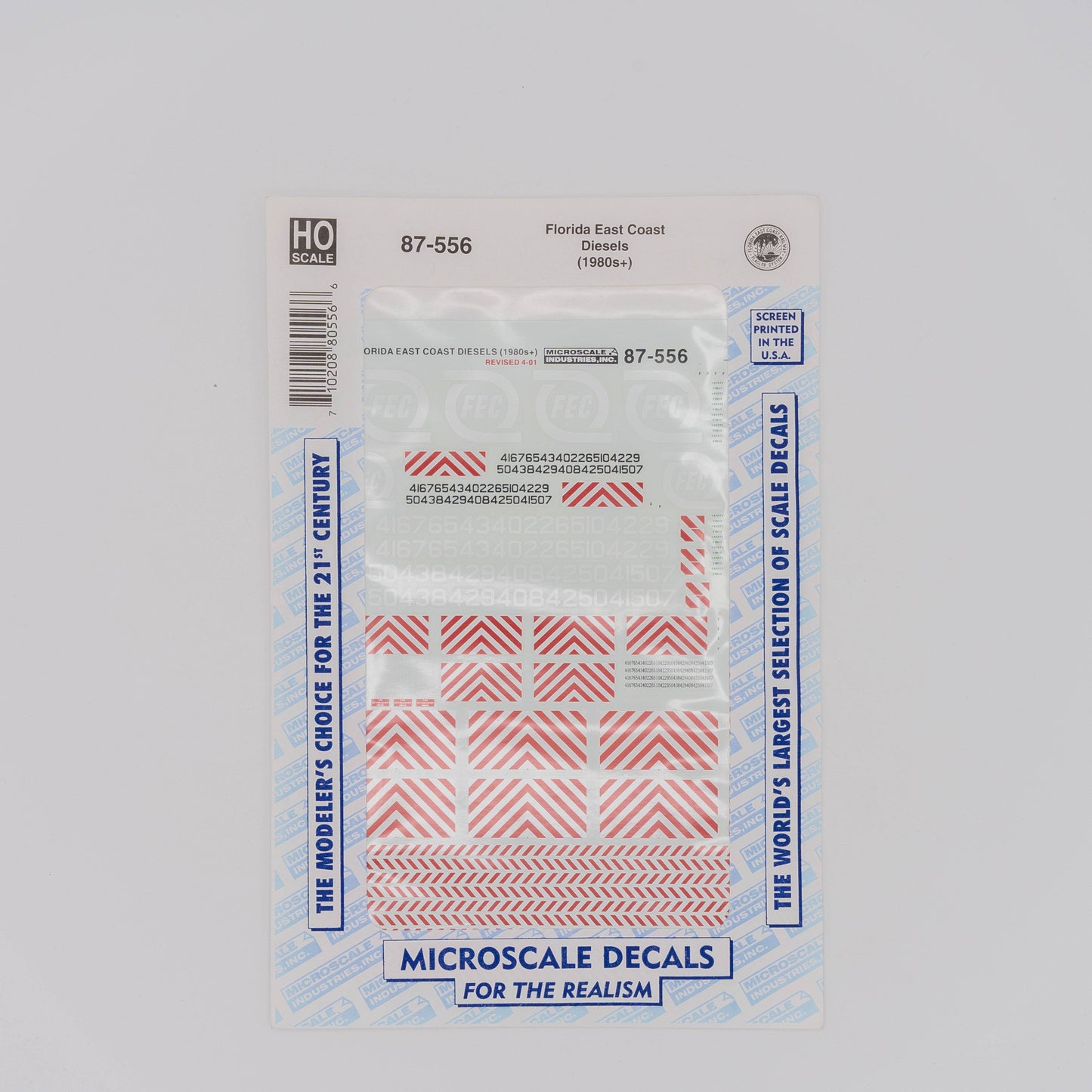 Microscale HO 87-556 Florida East Coast Decal, Diesels (1980s+)