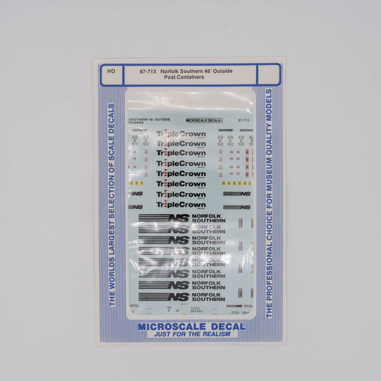 Microscale HO 87-713 Norfolk Southern Decal, 48' Outside Post Containers