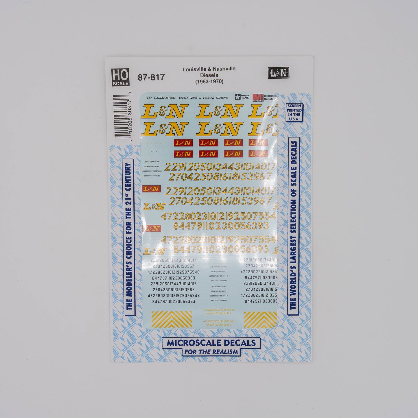 Microscale HO 87-817 Louisville & Nashville Decal, Diesels (1963-1970)