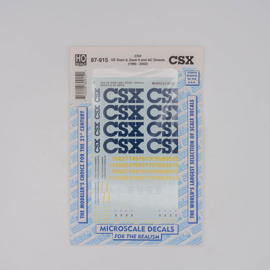 Microscale HO 87-915 CSX Decal, GE Dash 8 Dash 9 and AC Diesels (1990-2002)