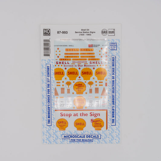 Microscale HO 87-993 Decal, Shell Oil Service Station Signs (1935-1960)