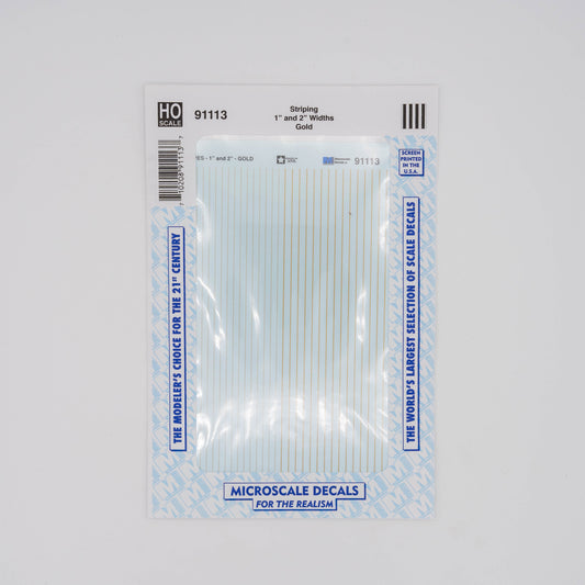 Microscale HO 91113 Decal, Striping 1" and 2" Widths (Gold)
