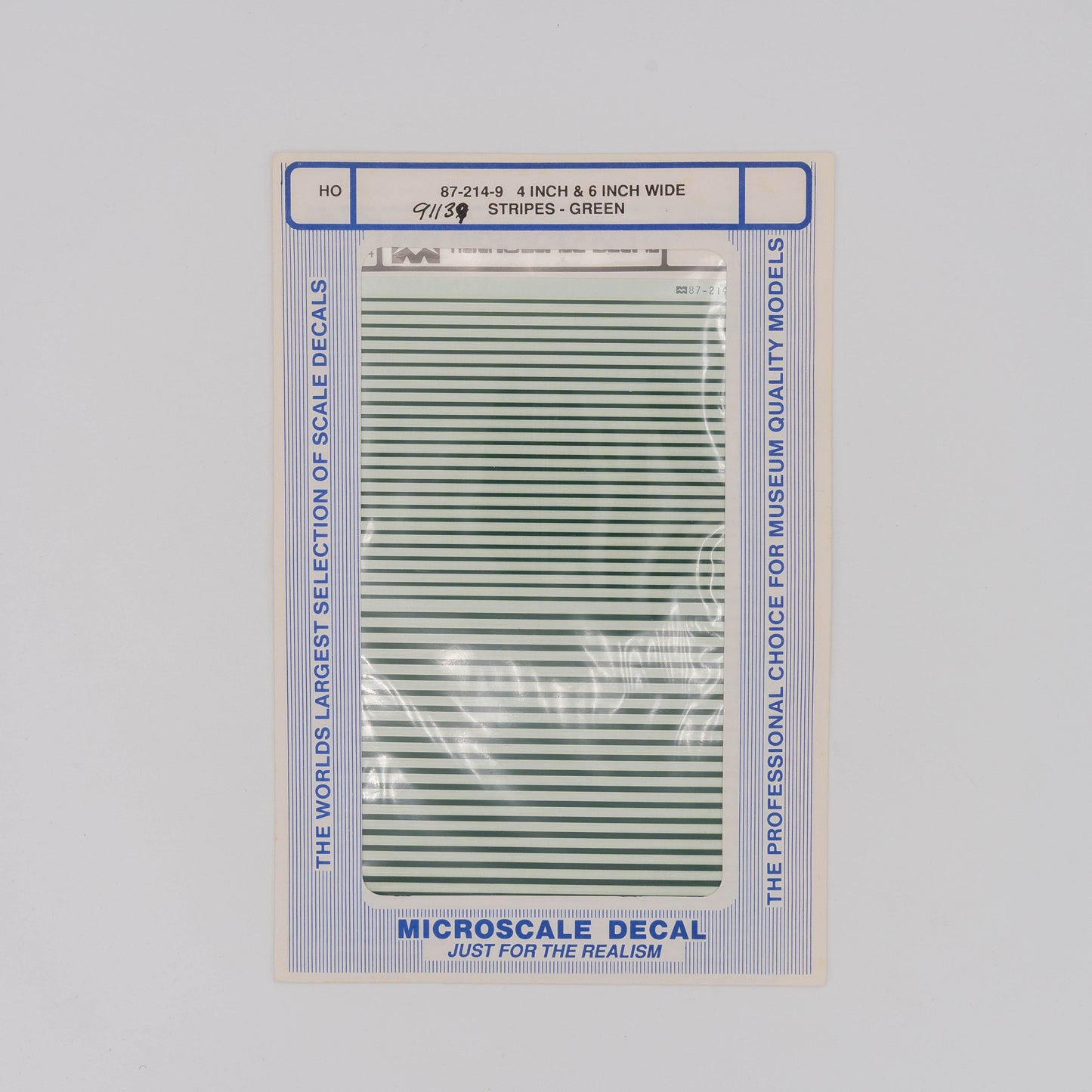 Microscale HO 91139 Decal, Striping 4" and 6" Widths (Green)