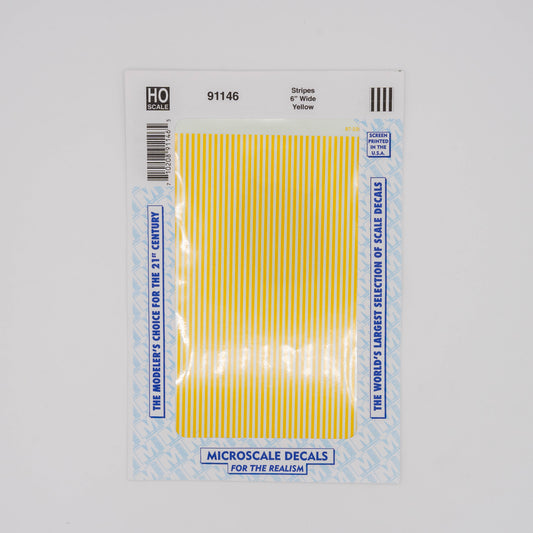 Microscale HO 91146 Decal, Stripes 6" Wide (Yellow)