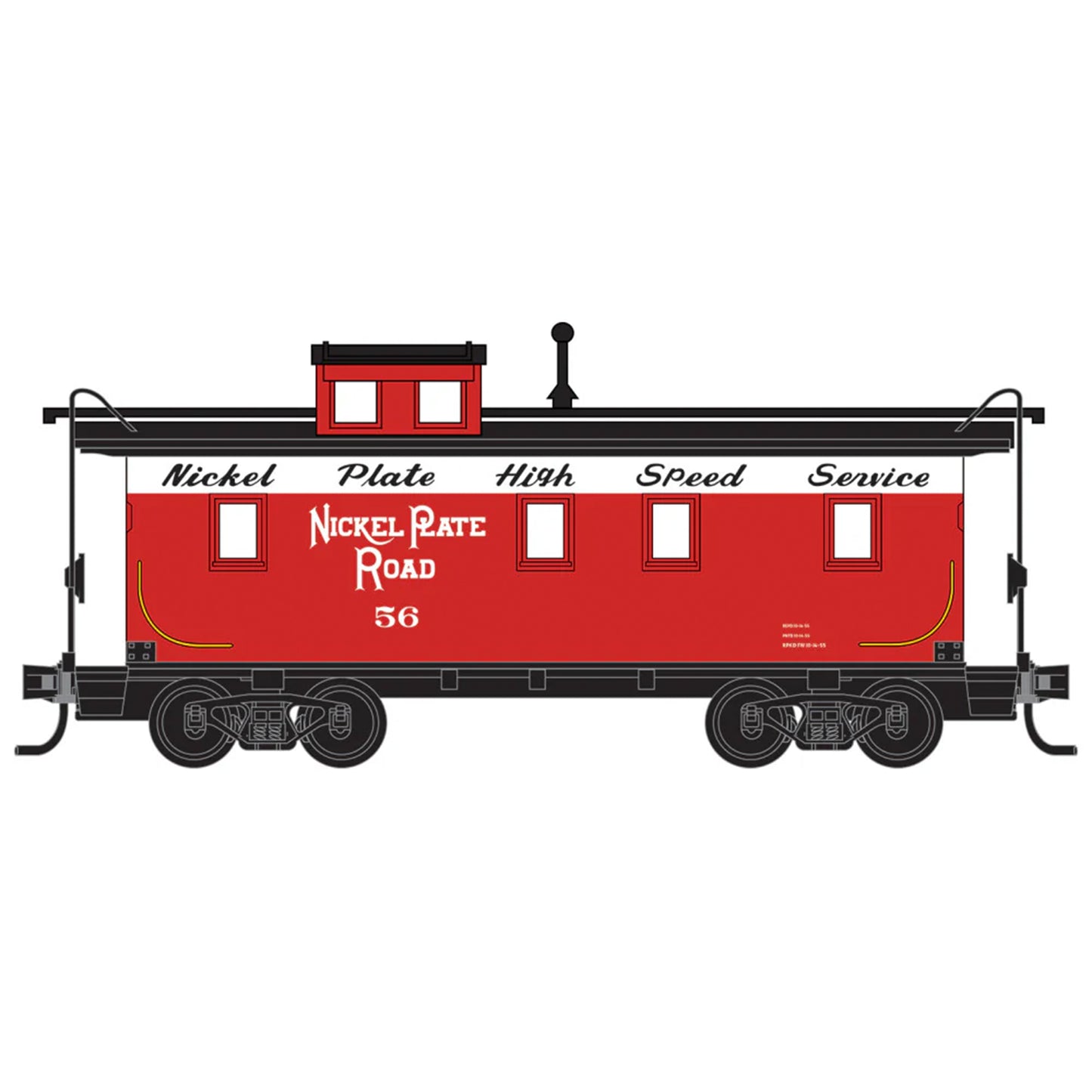 Micro-Trains 05100360 N 34' Wood Sheathed Caboose, Nickel Plate Road #56
