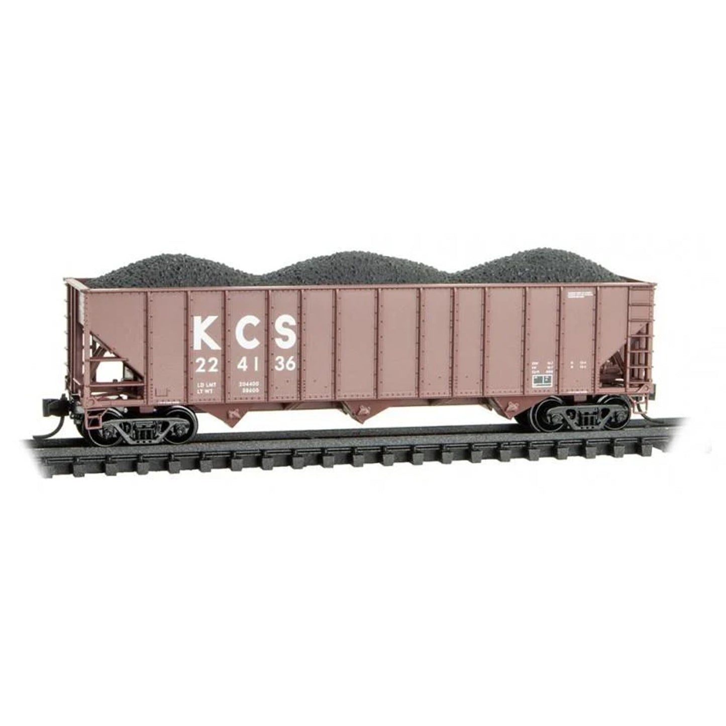 Micro-Trains 10800550 N 100-Ton 3-Bay Hopper Car, Kansas City Southern #224136
