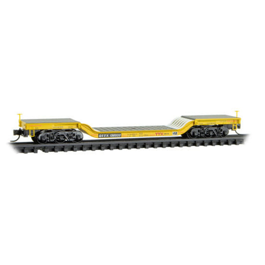 Micro-Trains 10900280 N Heavyweight Six-Axle Depressed Center Flat Car, TTX #130533
