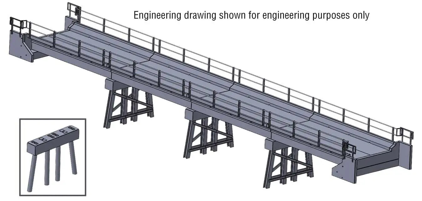 Walthers Cornerstone 933-4591 HO Modern Short-Span Concrete Railroad Bridge Kit