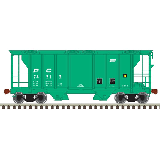 Atlas Trainman 50005896 N Pullman-Standard PS-2 2-Bay Covered Hopper Penn Central PC #74216