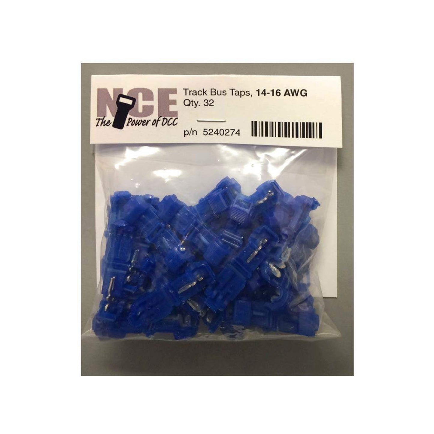 NCE 5240274 Track Bus Taps, 14-16AWG Blue, 32pk