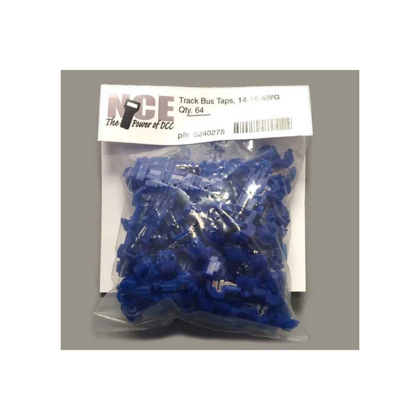 NCE 5240275 Track Bus Taps, 14-16AWG Blue, 64pk